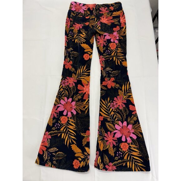 We The Free People Floral Corduroy Flare Pants Pull On Low Rise Size 26 - Picture 3 of 8